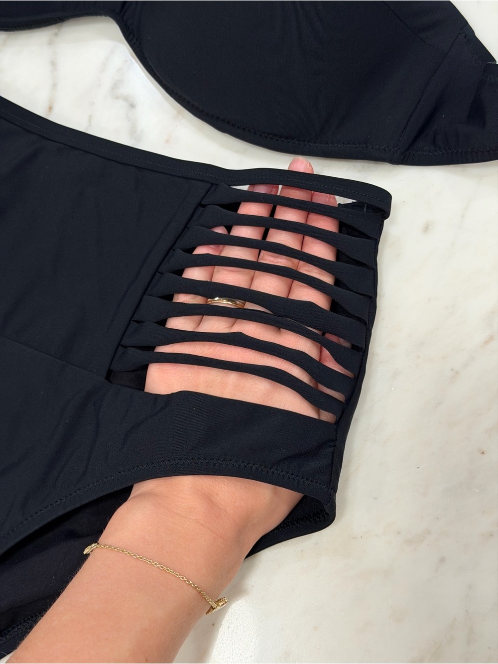 MAGISTRAL Black Strappy High Waist Bikini Set Cup B Size S - Picture 7 of 10